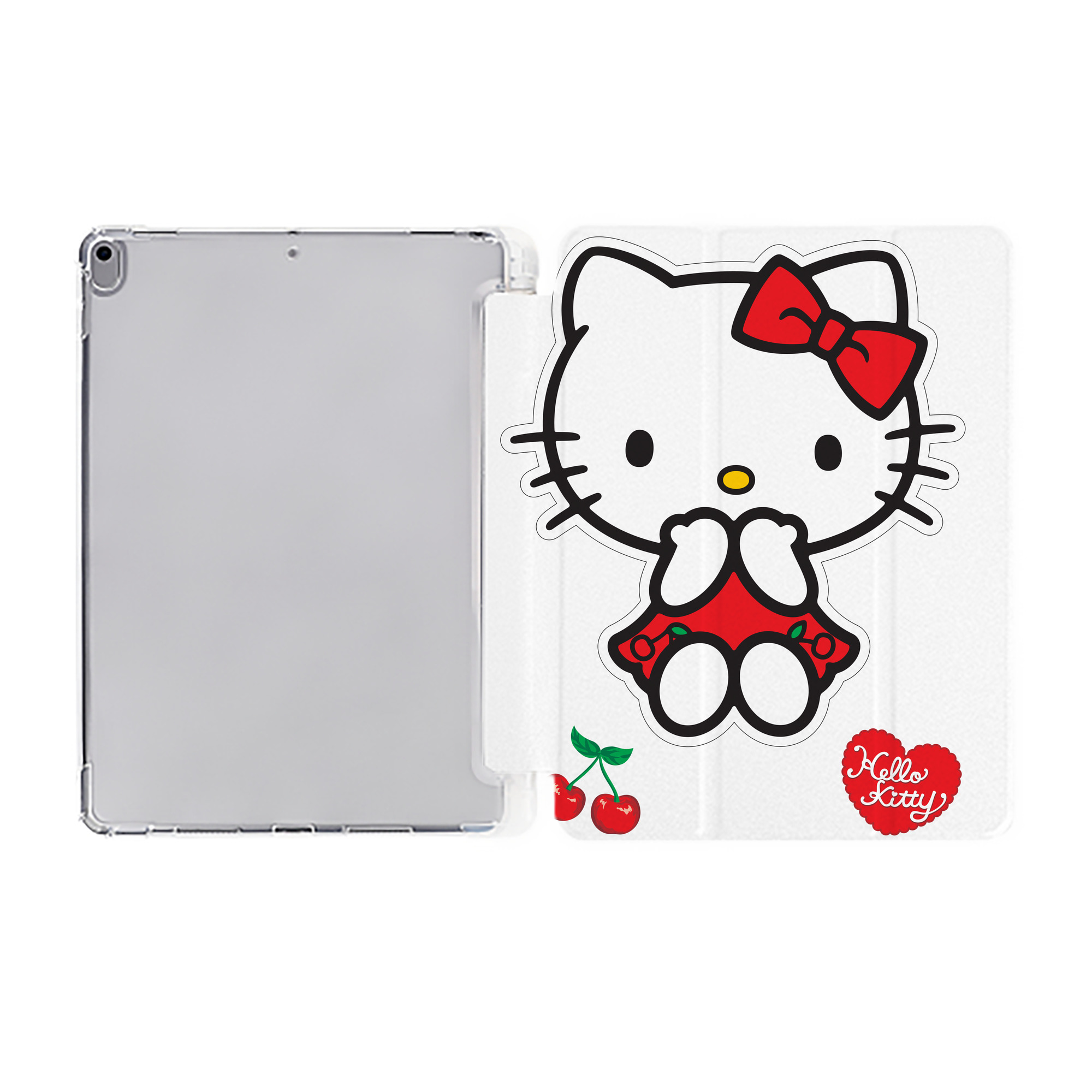 （画像用） Hello Kitty ハローキティ IPad ケース ペン収納付き 三つ折りスタンド PUレザー×シリコン 対応機種9.5/10.5/10.9インチ